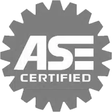 1023 Diesel & Fleet: Gray gear-shaped badge with the white letters "ASE" above the word "Certified.